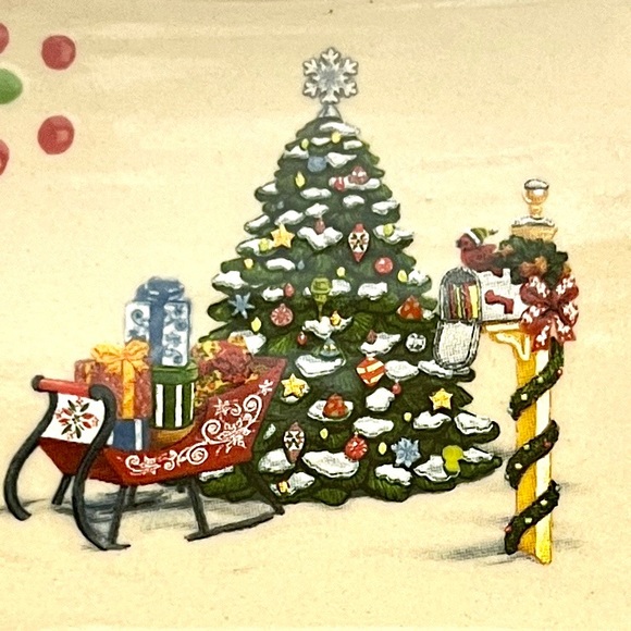 Temptations "Old World" Christmas  Tree Ceramic Loaf Baking Dish & Plastic Lid - Picture 3 of 6